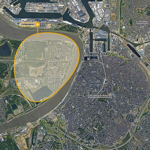 Ligging Antwerpen Linkeroever