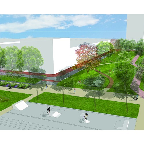 Impressie buurtpark Snellerpoort