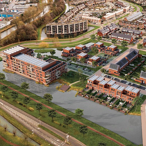 Overzicht nieuwe wijk, artist impression