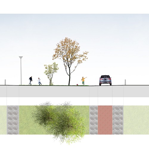 Profiel Pleintje in het groene deel